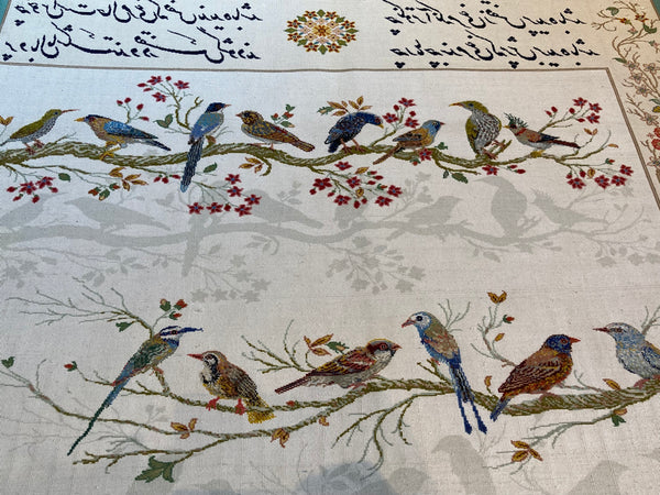 Birds, Beautiful Pictorial Silk Rug for Wall-Hanging - LA84