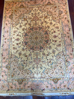 Tabriz, Floral Medallion, Vintage, 45-year-old, P5572