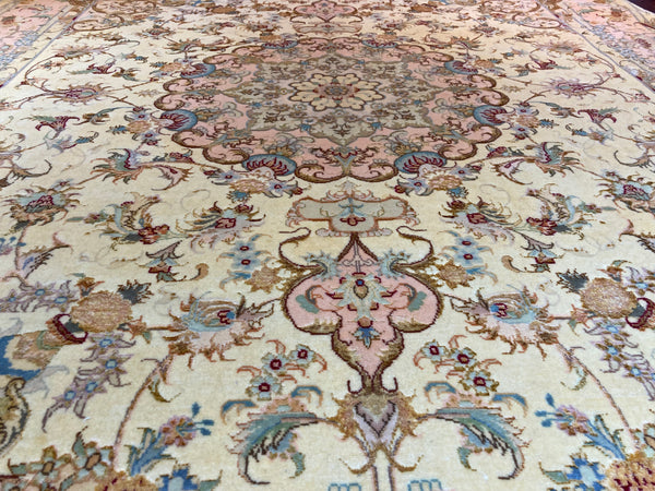 Tabriz, Floral Medallion, Vintage, 45-year-old, P5572