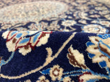 Nain, Floral Medallion, Silk Highlights, Nay Blue, P5009