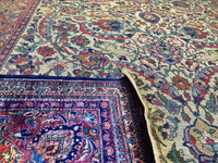 Antique Kashan, Re-birth, Energetic , All Organic Dyes, 100+ Years Old - ATQ99