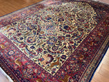 Antique Kashan, Re-birth, Energetic , All Organic Dyes, 100+ Years Old - ATQ99