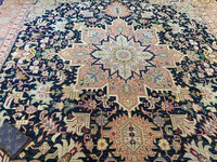 Persian Rug, Tabriz, Geometric Medallion, Unique Design, Vintage - S372