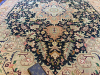 Persian Rug, Tabriz, Geometric Medallion, Unique Design, Vintage - S372