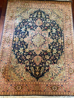 Persian Rug, Tabriz, Geometric Medallion, Unique Design, Vintage - S372