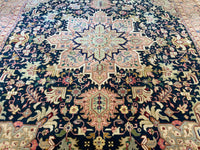 Persian Rug, Tabriz, Geometric Medallion, Unique Design, Vintage - S372