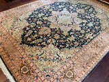 Persian Rug, Tabriz, Geometric Medallion, Unique Design, Vintage - S372