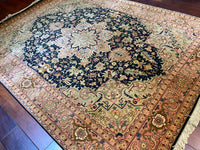 Persian Rug, Tabriz, Geometric Medallion, Unique Design, Vintage - S372