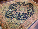 Persian Rug, Tabriz, Geometric Medallion, Unique Design, Vintage - S372