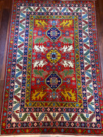 Colorful Tribal Caucasian Design, All Organic Dye, Vintage - P5520