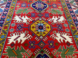 Colorful Tribal Caucasian Design, All Organic Dye, Vintage - P5520